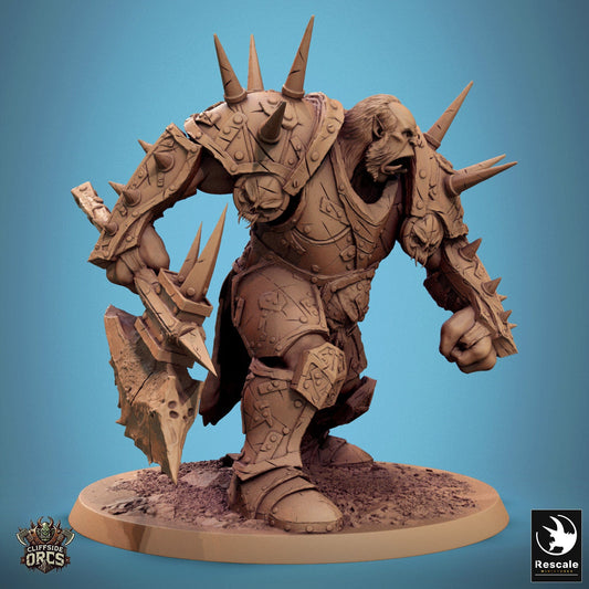 Tabletop RPG Miniature Orc Boss - 32mm Qumi Rescale Miniatures Quality Miniatures - Qumi Wargaming Mini Model Figure