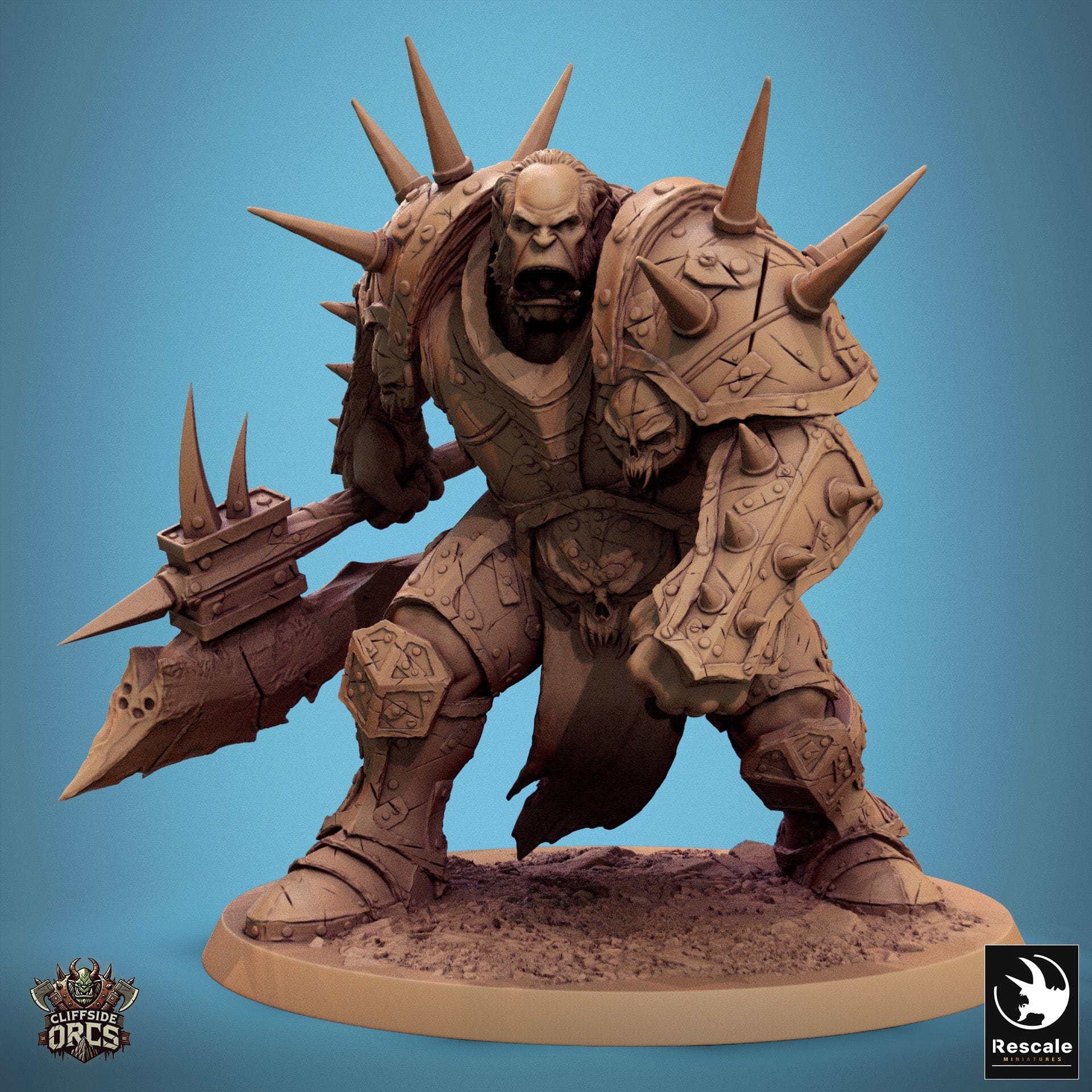 Tabletop RPG Miniature Orc Boss - 32mm Qumi Rescale Miniatures Quality Miniatures - Qumi Wargaming Mini Model Figure