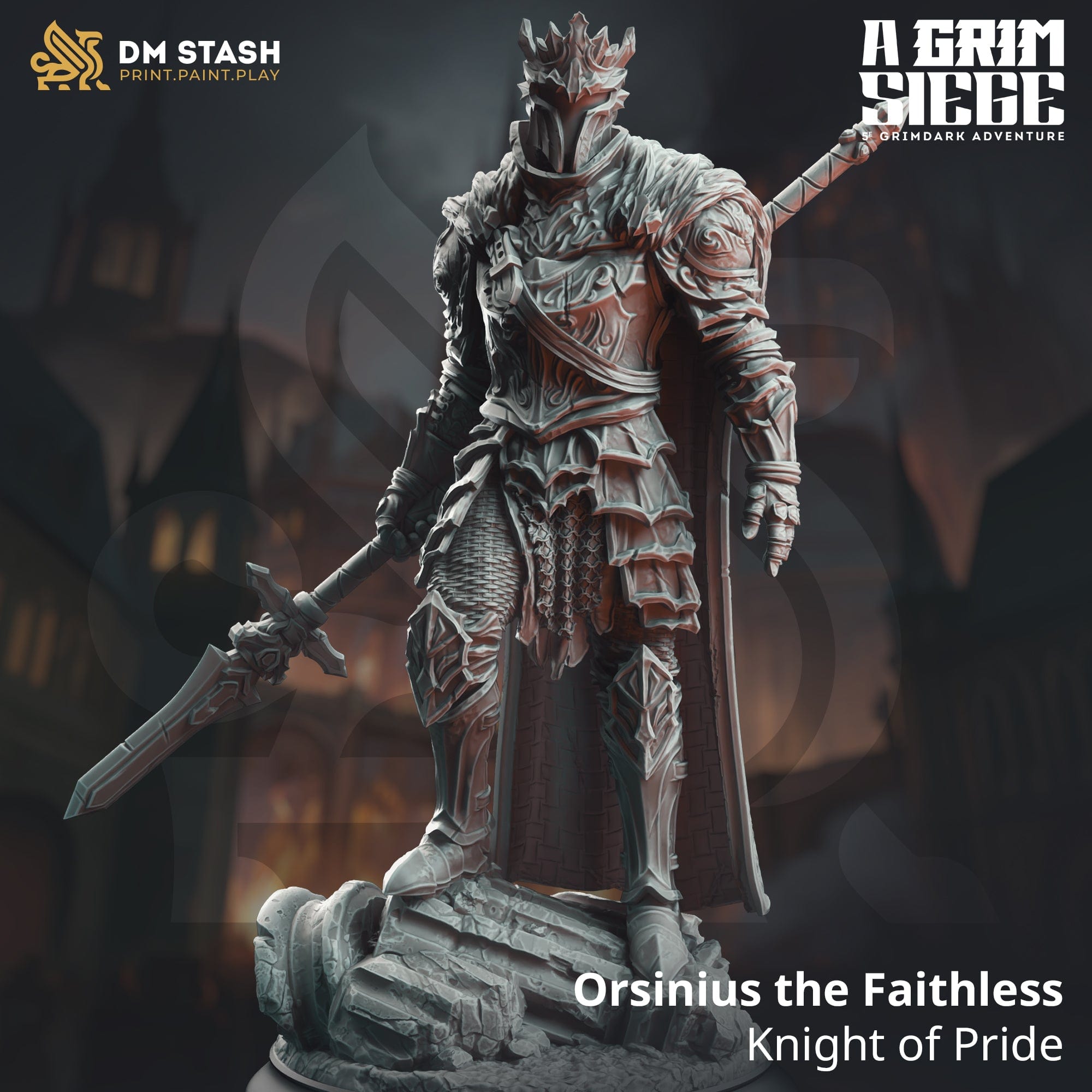 Tabletop RPG Miniature Orsinius the Faithless 32mm 75mm Qumi DM Stash Quality Miniatures - Qumi Wargaming Mini Model Figure
