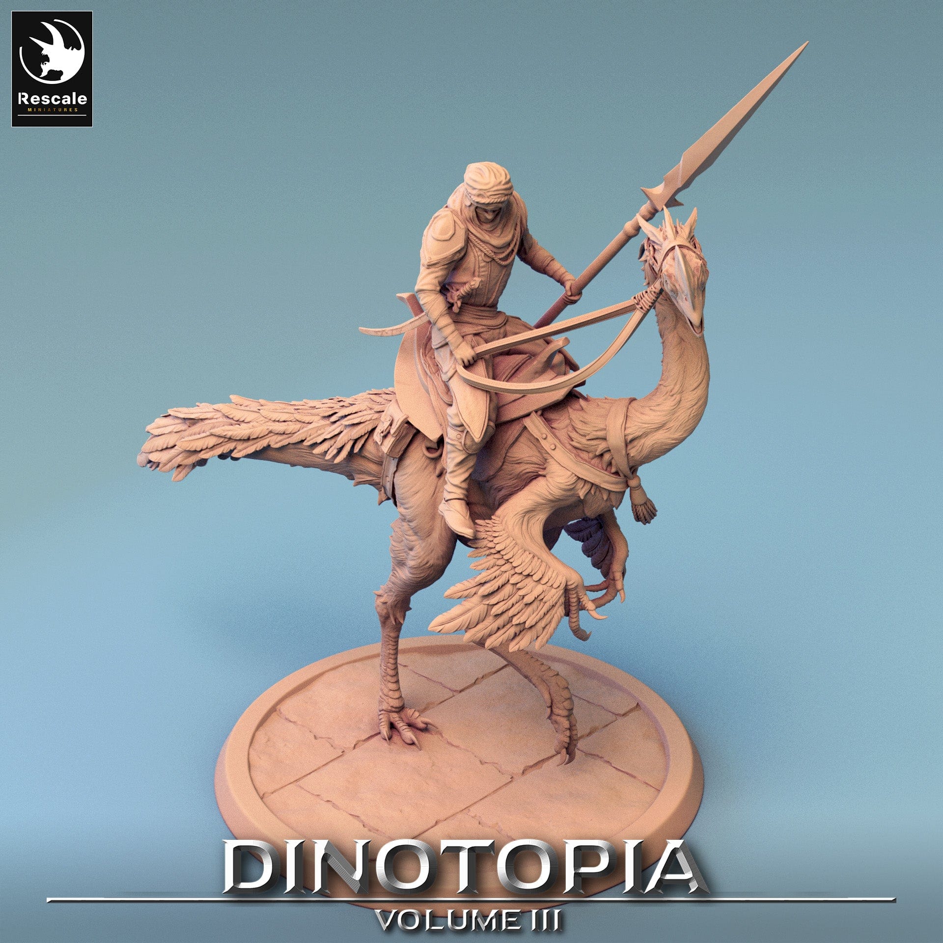Tabletop RPG Miniature Oviraptor - 32mm Qumi - Rescale Miniatures Quality Miniatures - Qumi Wargaming Mini Model Figure