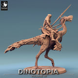 Oviraptor Dinosaur Tabletop Miniature by Qumi, 3D printed resin tabletop miniature for RPGs, wargaming and painting