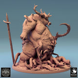 Side profile view showing the textured skin and organic tentacle details of the demon.