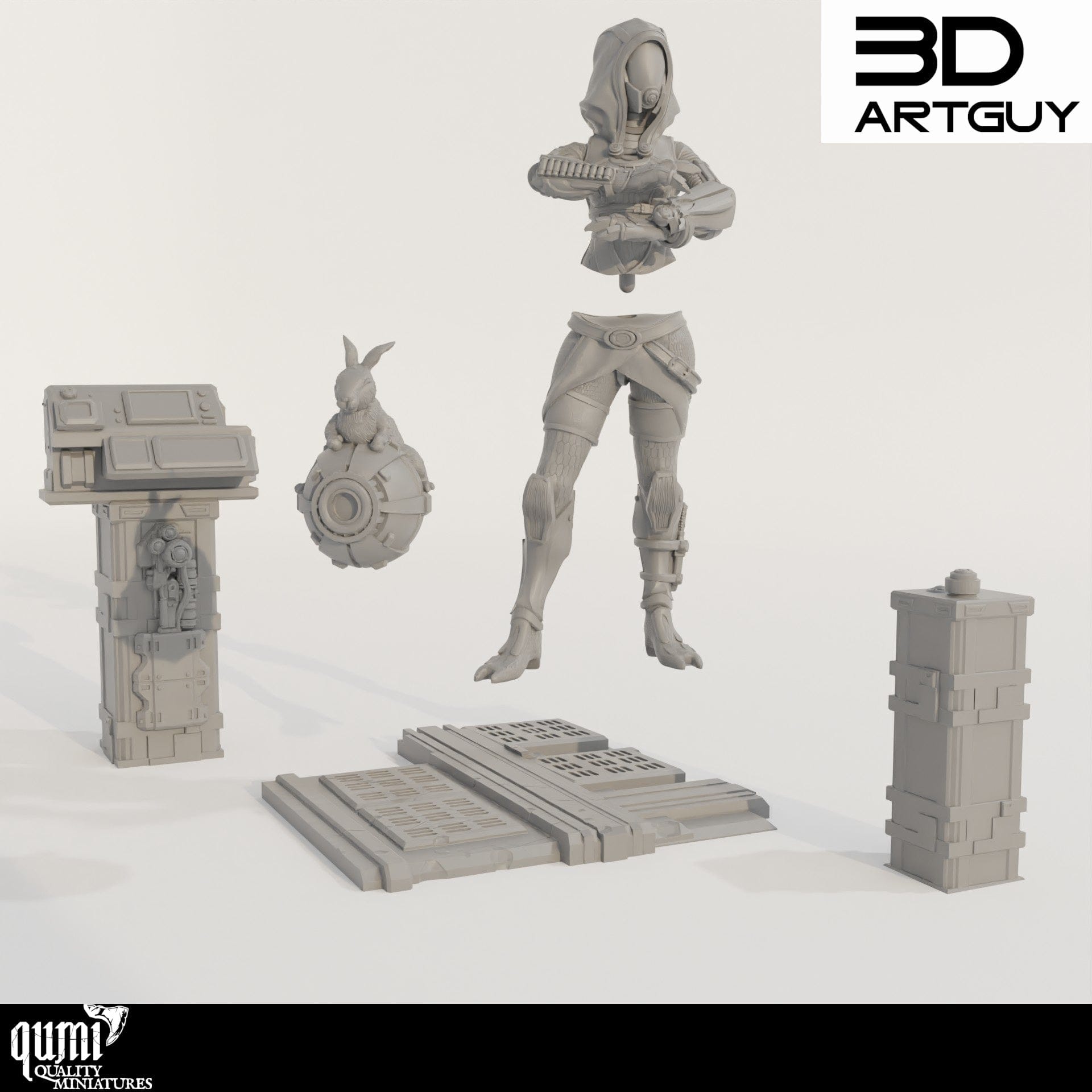 Tabletop RPG Miniature Quarian - Qumi Quality Miniatures - Qumi Wargaming Mini Model Figure