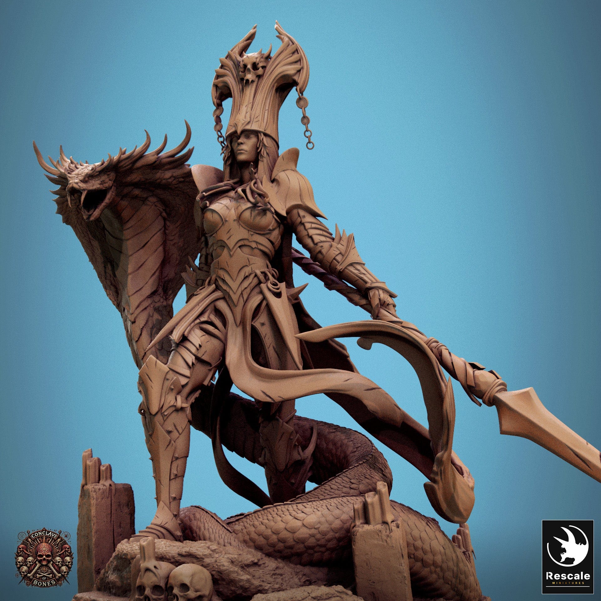 Tabletop RPG Miniature Queen Sanake 32mm Qumi Rescale Miniatures Quality Miniatures - Qumi Wargaming Mini Model Figure