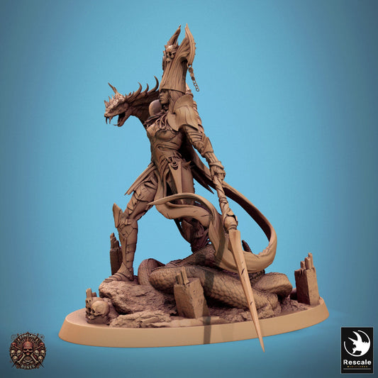 Tabletop RPG Miniature Queen Sanake 32mm Qumi Rescale Miniatures Quality Miniatures - Qumi Wargaming Mini Model Figure