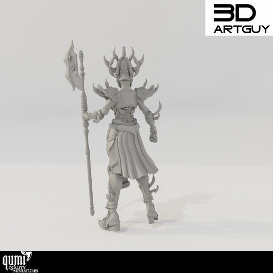 Tabletop RPG Miniature Raider Bodyguard - Qumi - 3D ArtGuy Quality Miniatures - Qumi Wargaming Mini Model Figure