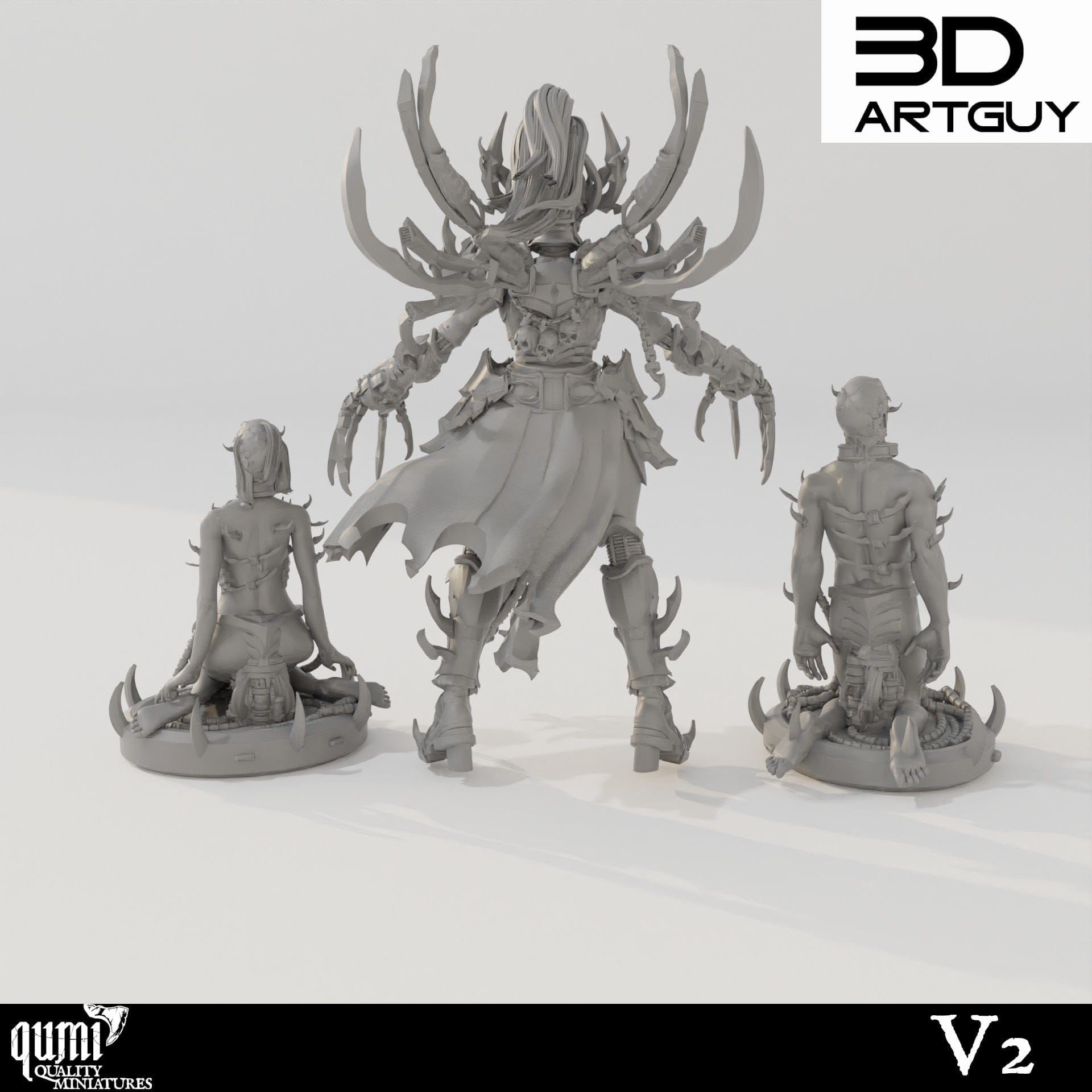 Tabletop RPG Miniature Raider King - 3D ArtGuy - Qumi Quality Miniatures - Qumi Wargaming Mini Model Figure