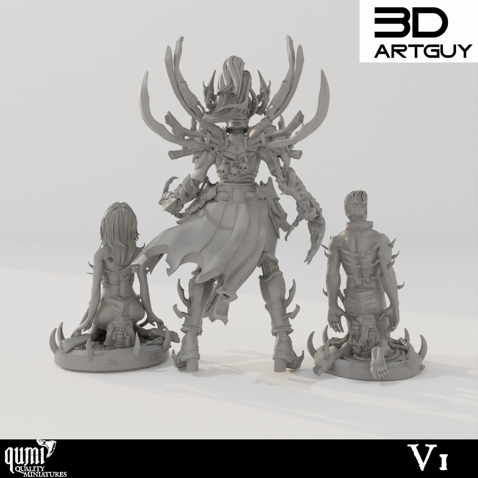 Tabletop RPG Miniature Raider King - 3D ArtGuy - Qumi Quality Miniatures - Qumi Wargaming Mini Model Figure