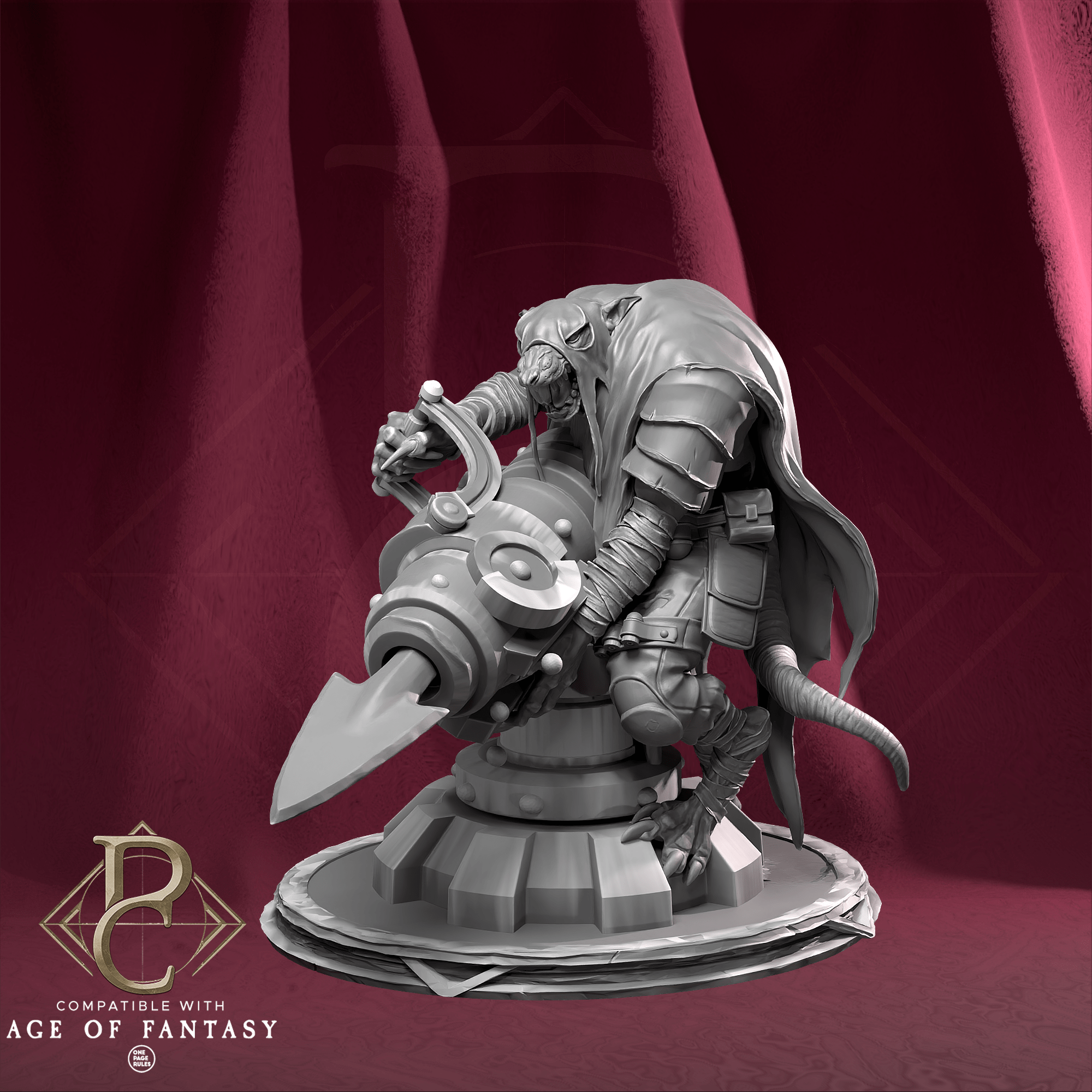 Tabletop RPG Miniature Rat - 32mm XL Size Qumi Parasite Collectibles Quality Miniatures - Qumi Wargaming Mini Model Figure