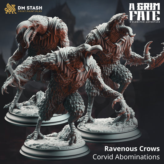 Tabletop RPG Miniature Ravenous Crows - 32mm 75mm - Qumi - DM Stash Quality Miniatures - Qumi Wargaming Mini Model Figure