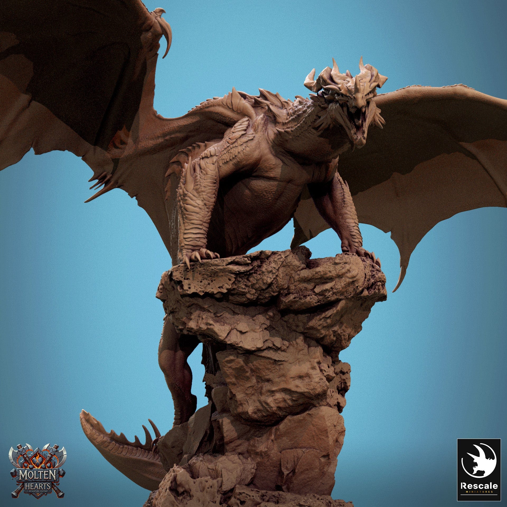 Tabletop RPG Miniature Red Dragon - 32mm Qumi Rescale Miniatures Quality Miniatures - Qumi Wargaming Mini Model Figure