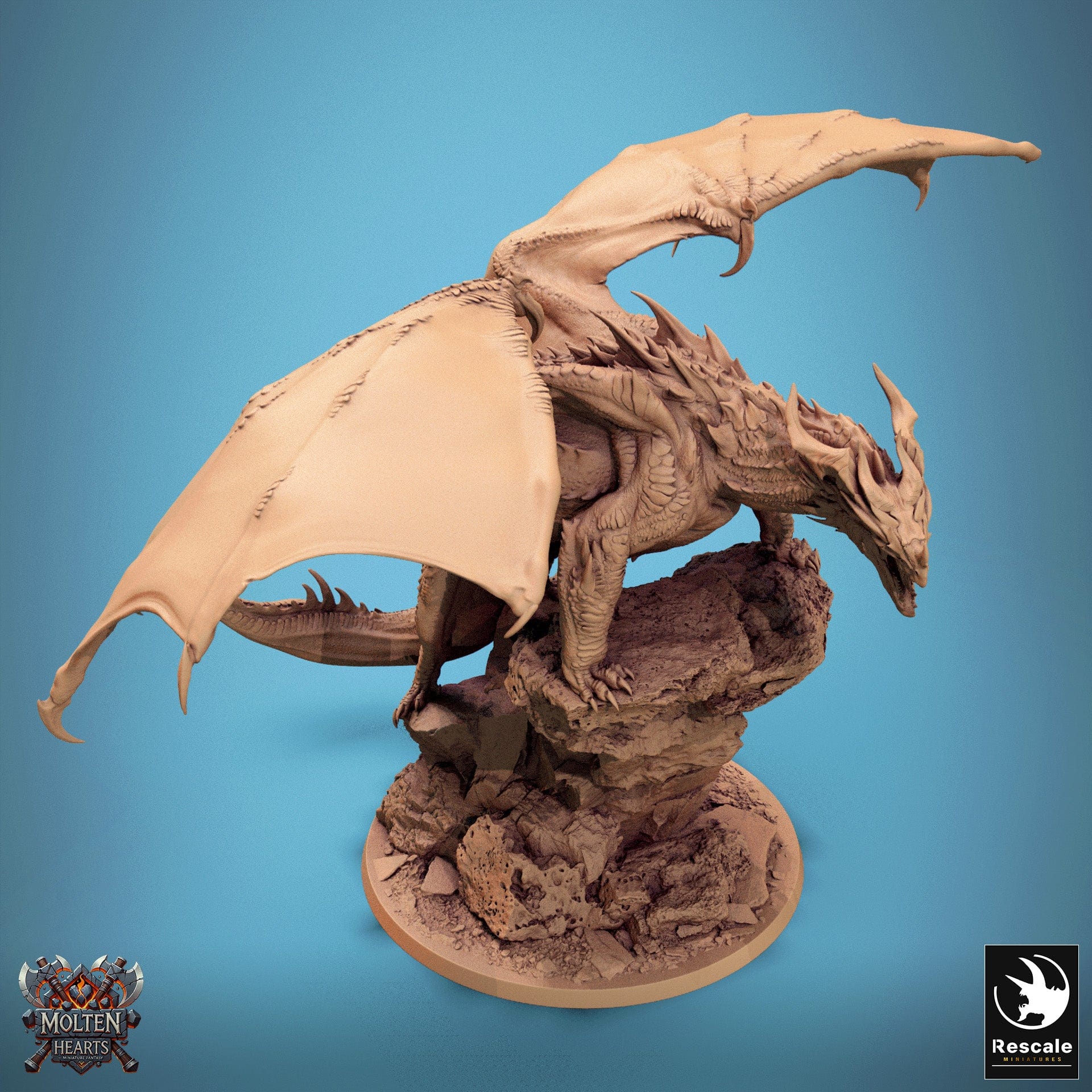 Tabletop RPG Miniature Red Dragon - 32mm Qumi Rescale Miniatures Quality Miniatures - Qumi Wargaming Mini Model Figure