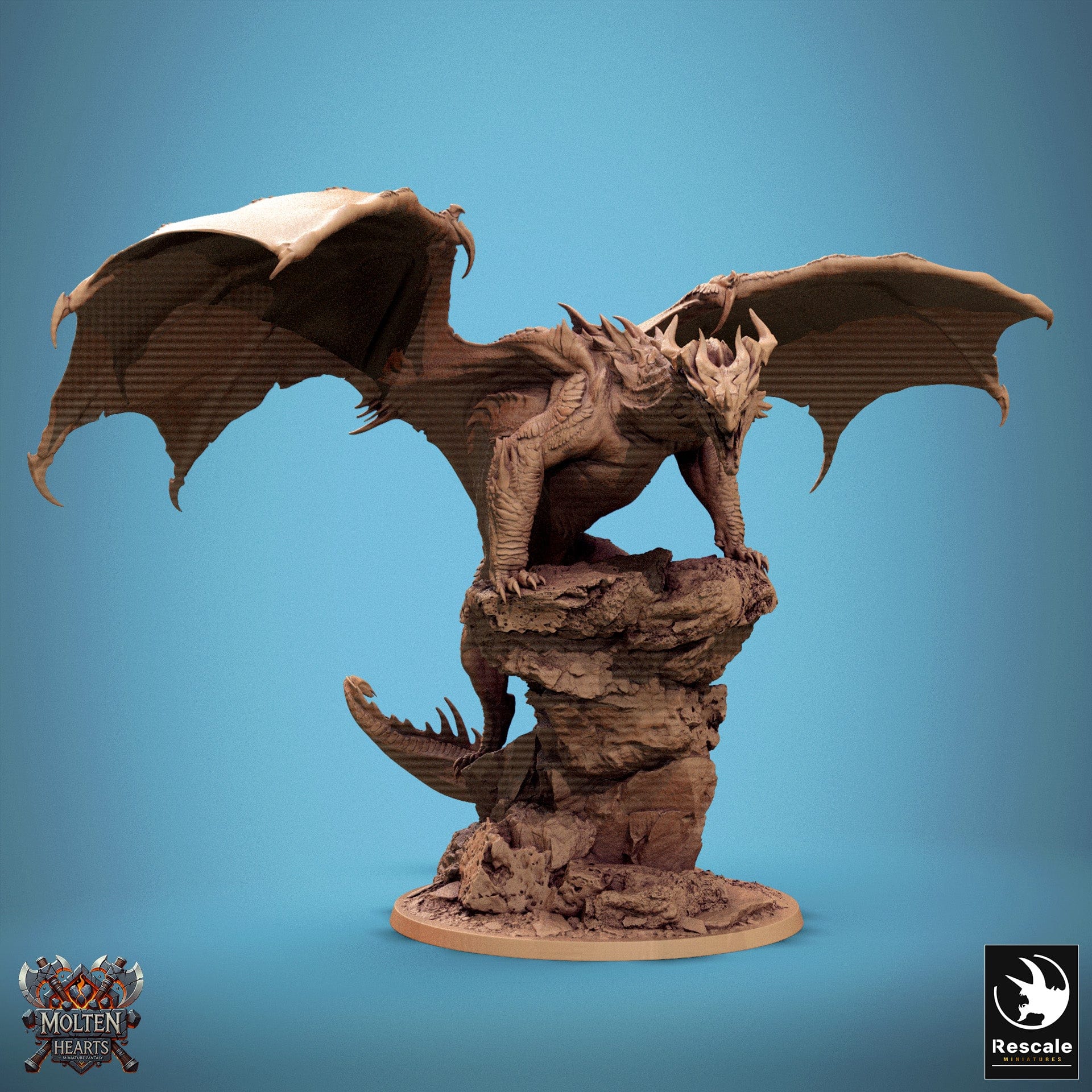 Tabletop RPG Miniature Red Dragon - 32mm Qumi Rescale Miniatures Quality Miniatures - Qumi Wargaming Mini Model Figure