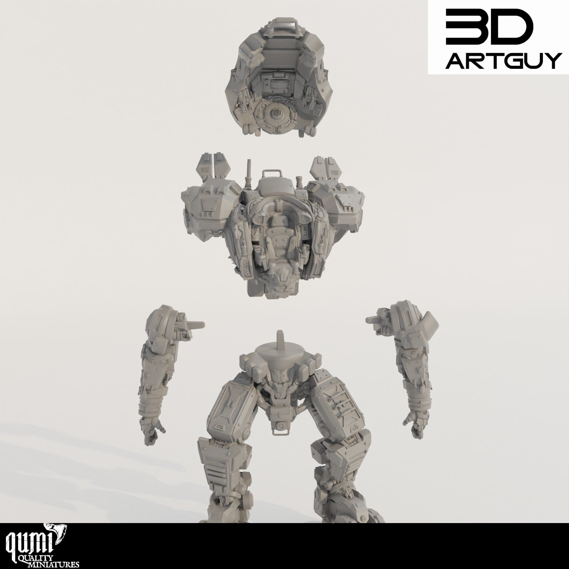 Tabletop RPG Miniature Robot - Size L - Qumi Quality Miniatures - Qumi Wargaming Mini Model Figure