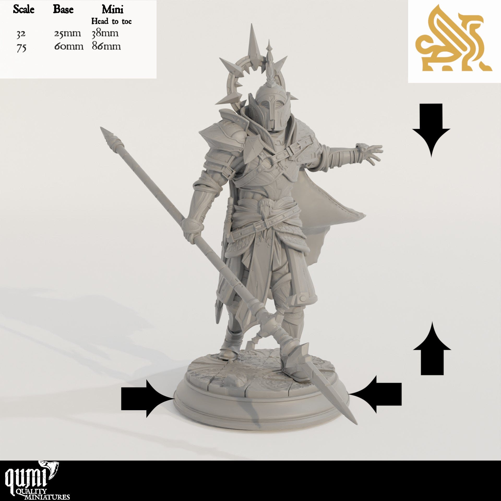 Tabletop RPG Miniature Roland the Dutiful - 32mm 75mm - Qumi - DM Stash Quality Miniatures - Qumi Wargaming Mini Model Figure