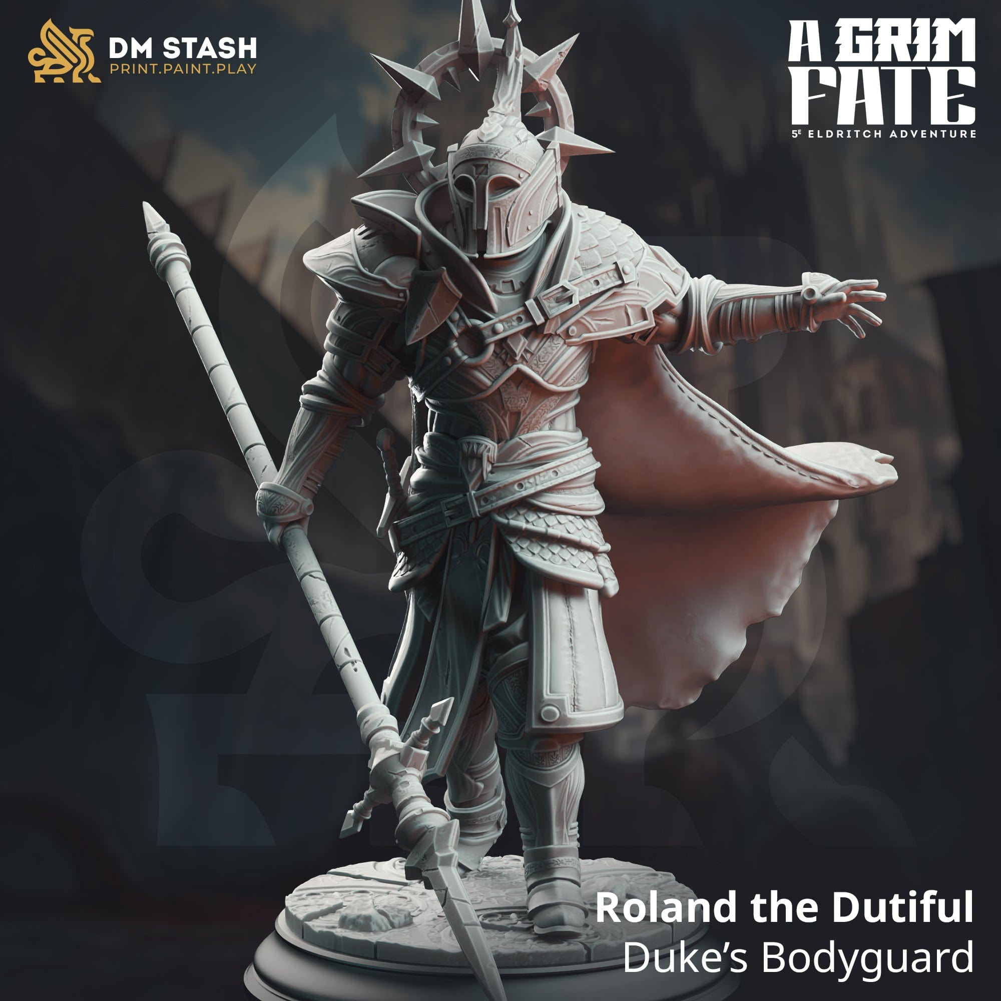 Tabletop RPG Miniature Roland the Dutiful - 32mm 75mm - Qumi - DM Stash Quality Miniatures - Qumi Wargaming Mini Model Figure