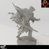 Rear view of the Savarkar sword fighter miniature detail and texture