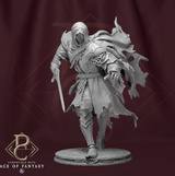 Savarkar human sword fighter miniature in a dynamic combat pose
