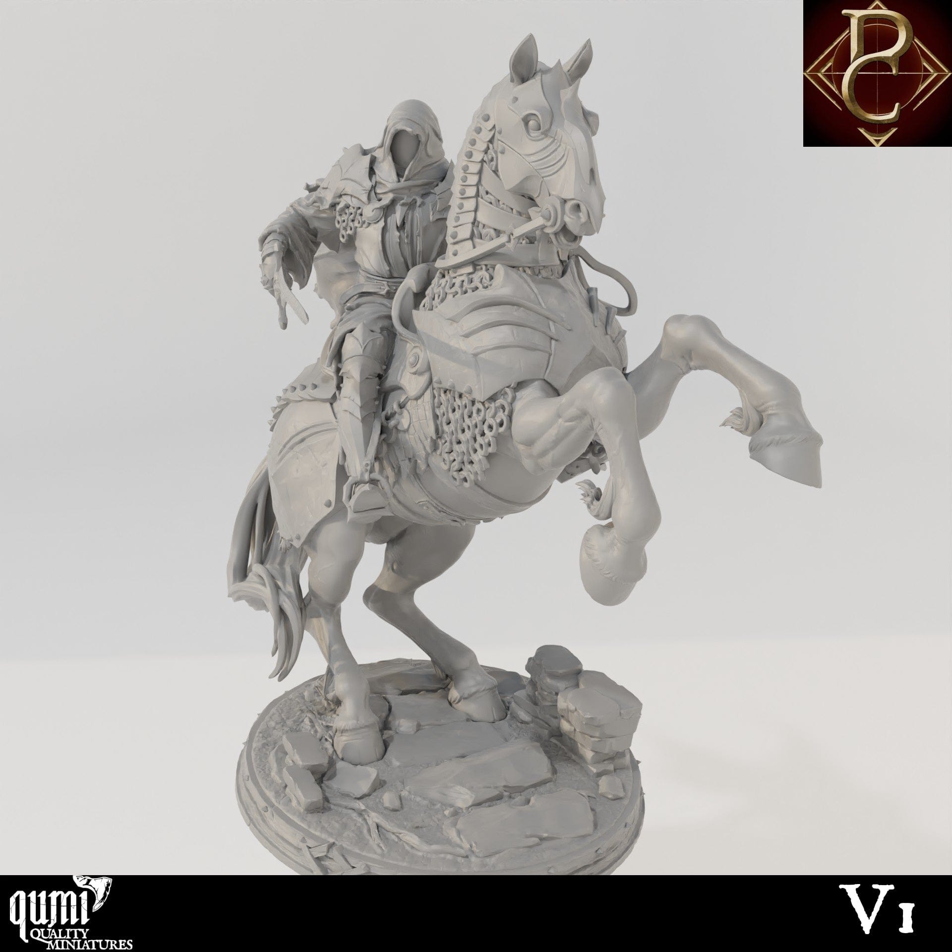 Tabletop RPG Miniature Savarkar and Dark Horse - 32mm to XL Size - Qumi - Parasite Collectibles Quality Miniatures - Qumi Wargaming Mini Model Figure