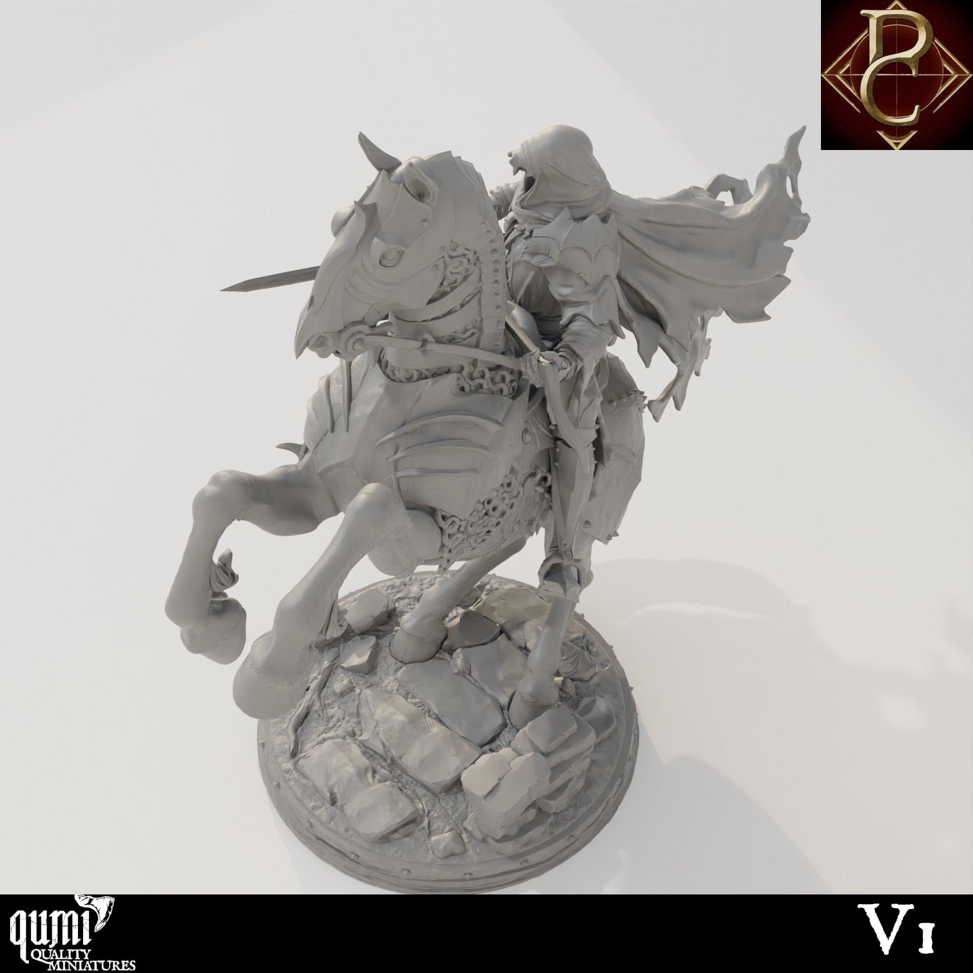 Tabletop RPG Miniature Savarkar and Dark Horse - 32mm to XL Size - Qumi - Parasite Collectibles Quality Miniatures - Qumi Wargaming Mini Model Figure