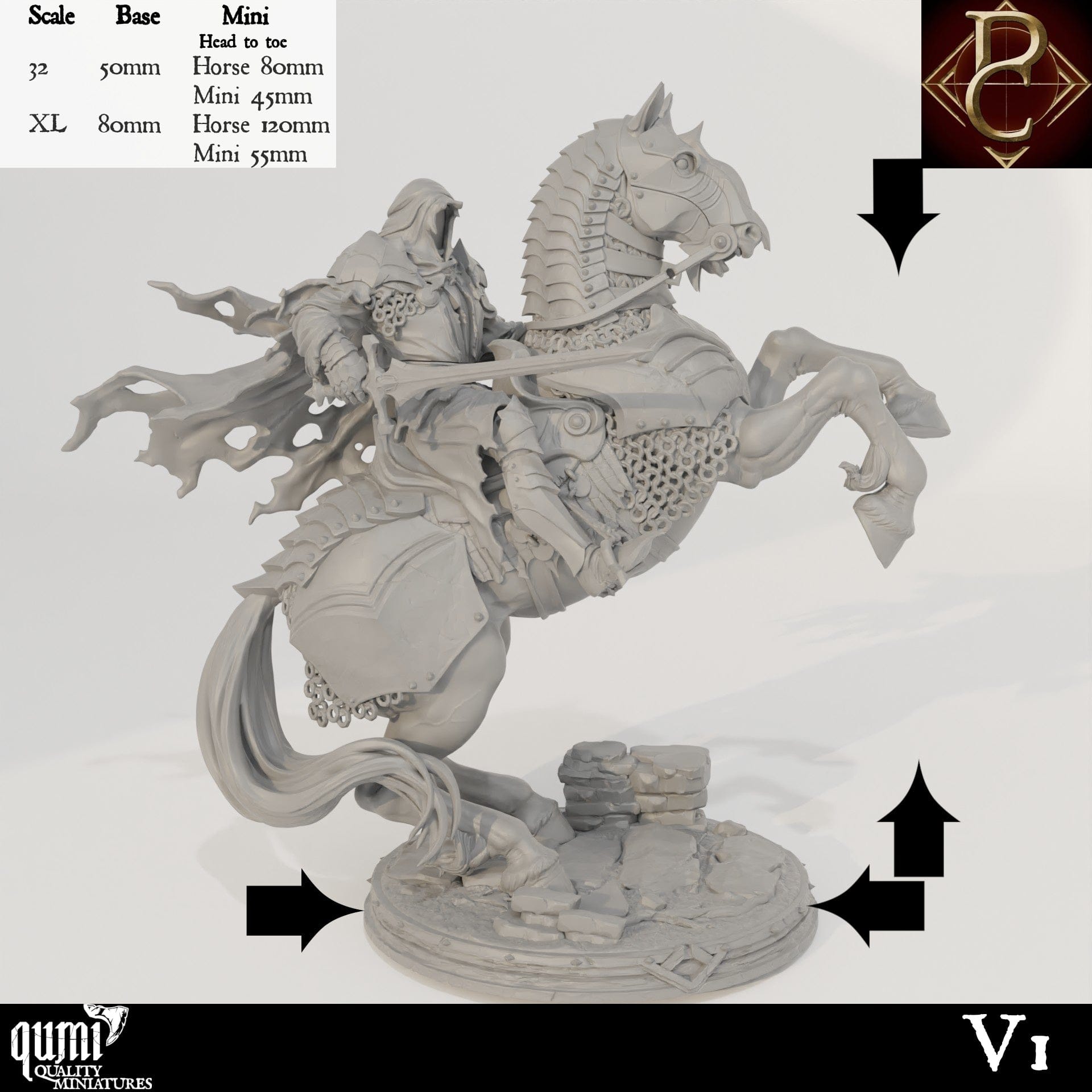 Tabletop RPG Miniature Savarkar and Dark Horse - 32mm to XL Size - Qumi - Parasite Collectibles Quality Miniatures - Qumi Wargaming Mini Model Figure