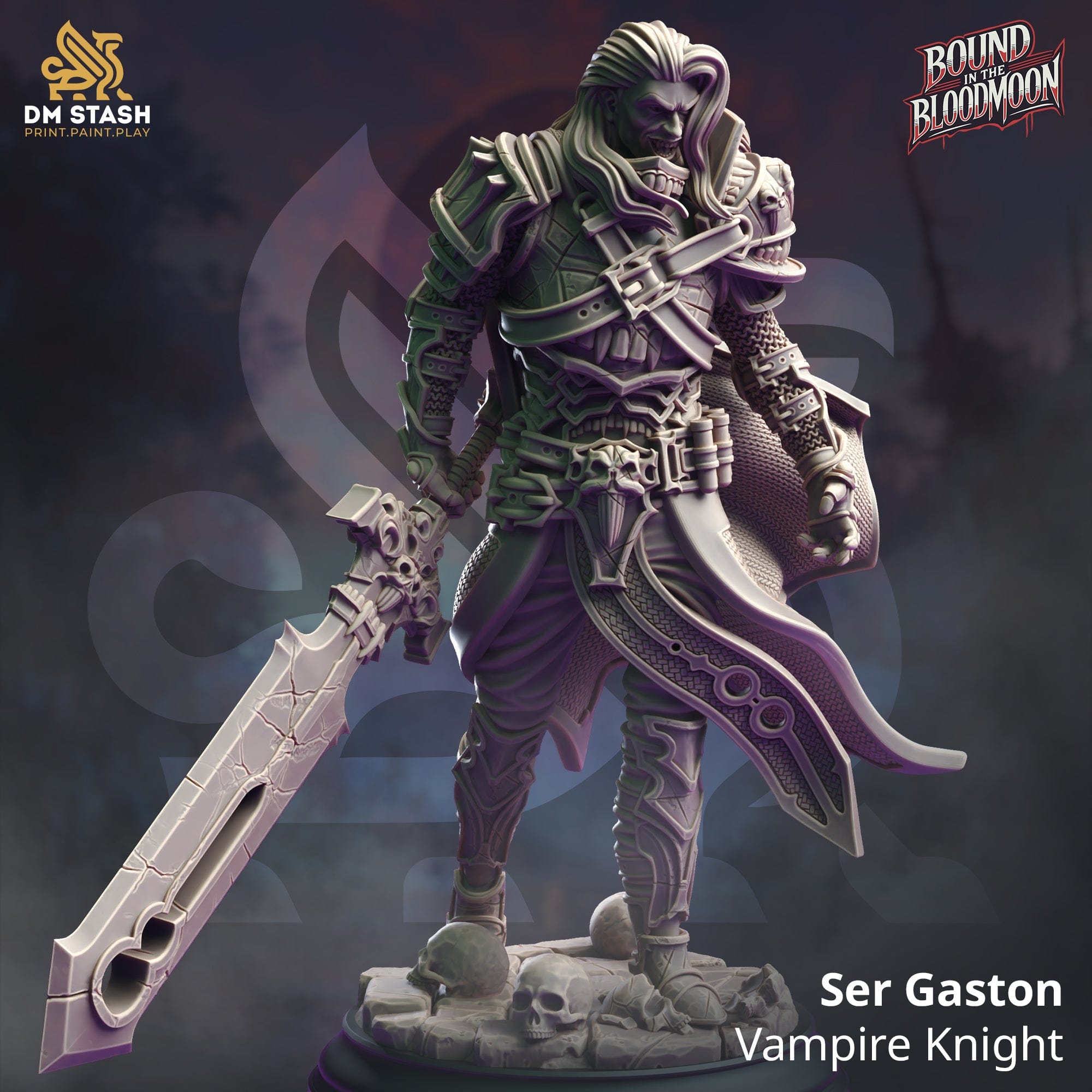 Tabletop RPG Miniature Ser Gaston - 32mm 75mm Qumi DM Stash Quality Miniatures - Qumi Wargaming Mini Model Figure
