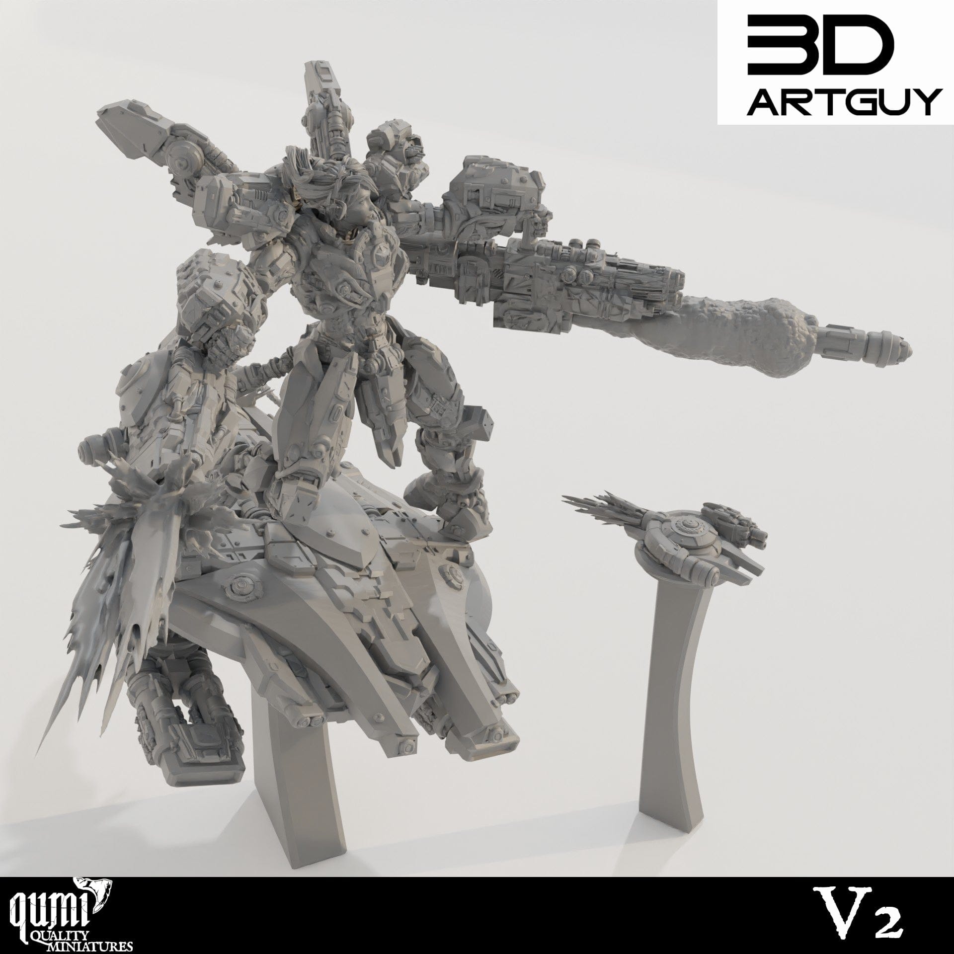 Tabletop RPG Miniature Shooty Alien - Qumi - 3D ArtGuy Quality Miniatures - Qumi Wargaming Mini Model Figure