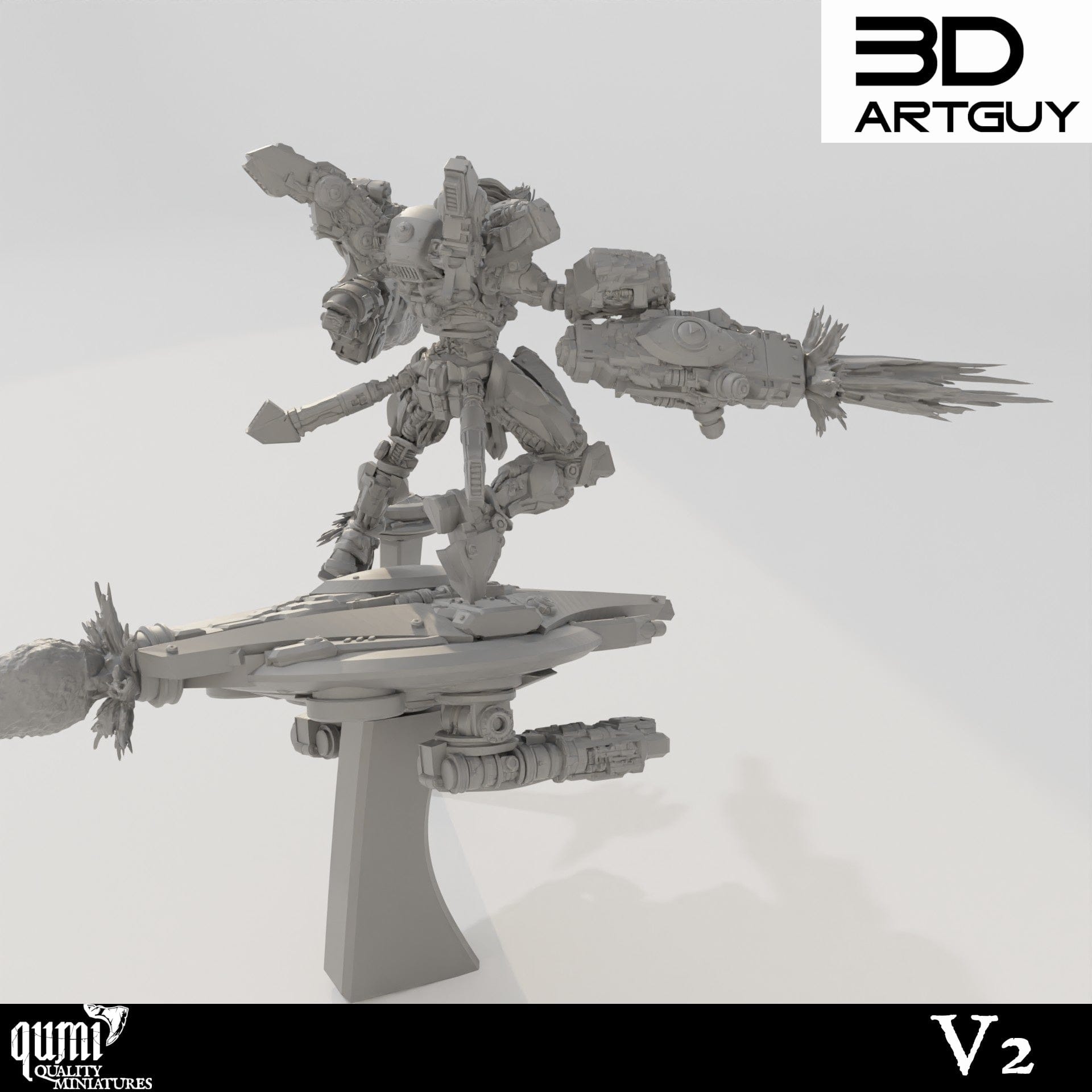 Tabletop RPG Miniature Shooty Alien - Qumi - 3D ArtGuy Quality Miniatures - Qumi Wargaming Mini Model Figure