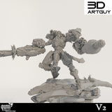 Human Shooter Tabletop Miniature - Shooty Alien by Qumi, 3D printed resin tabletop miniature for RPGs, wargaming and painting