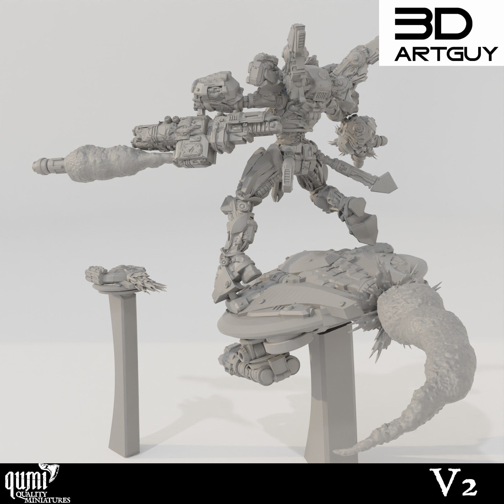Tabletop RPG Miniature Shooty Alien - Qumi - 3D ArtGuy Quality Miniatures - Qumi Wargaming Mini Model Figure