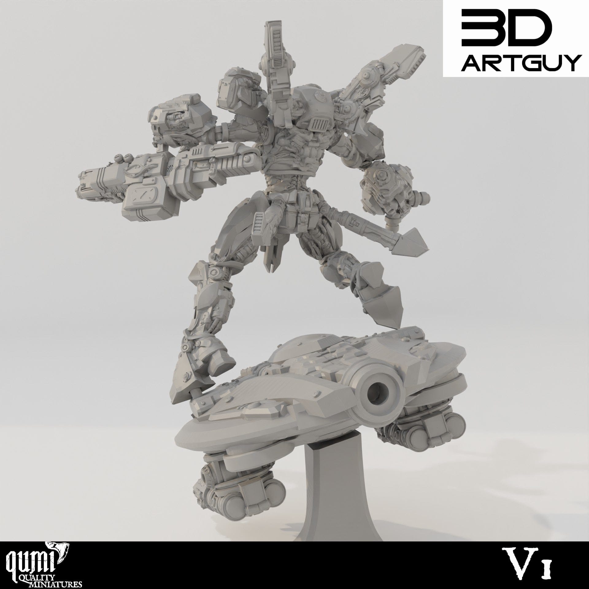 Tabletop RPG Miniature Shooty Alien - Qumi - 3D ArtGuy Quality Miniatures - Qumi Wargaming Mini Model Figure