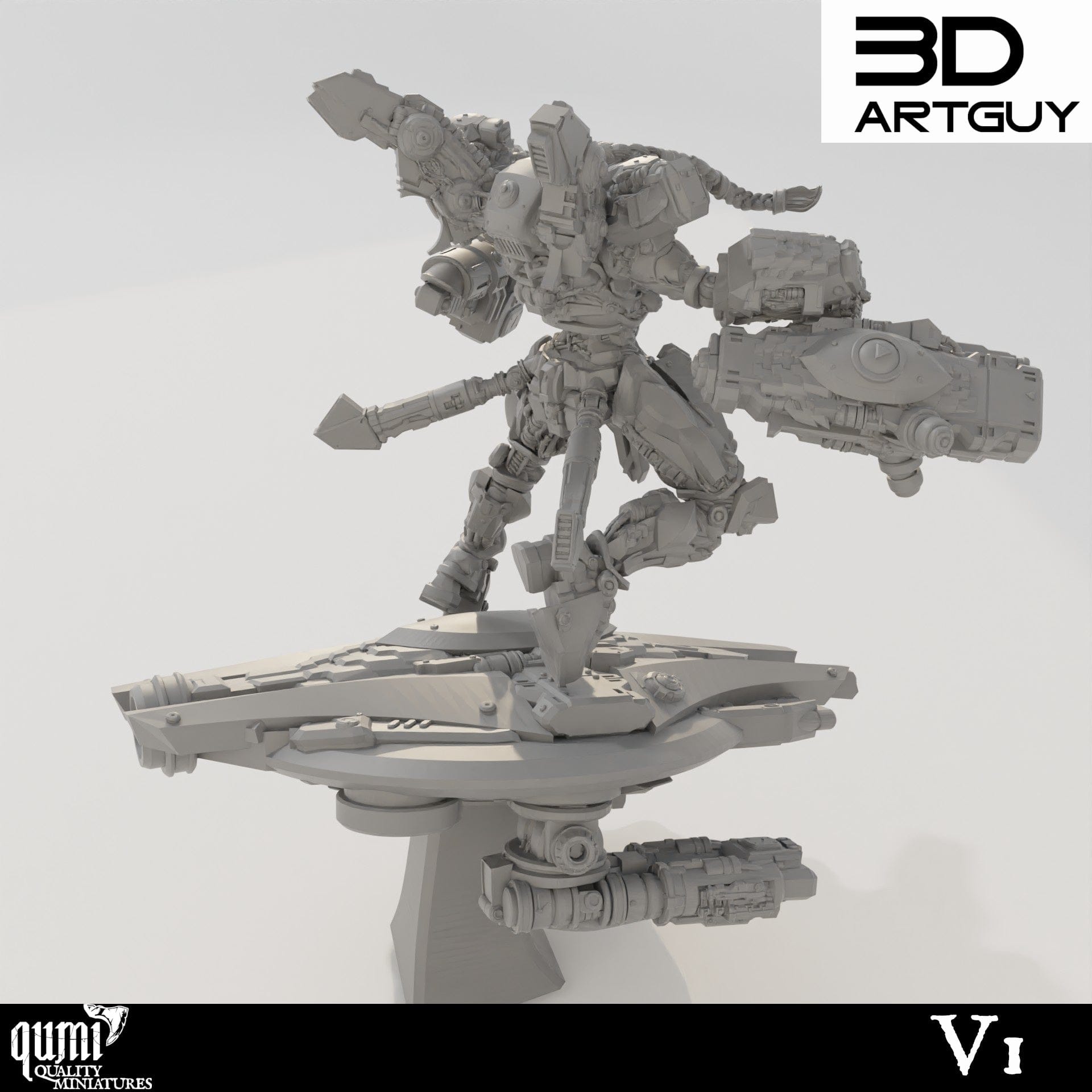 Tabletop RPG Miniature Shooty Alien - Qumi - 3D ArtGuy Quality Miniatures - Qumi Wargaming Mini Model Figure