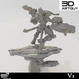 Human Shooter Tabletop Miniature - Shooty Alien by Qumi, 3D printed resin tabletop miniature for RPGs, wargaming and painting