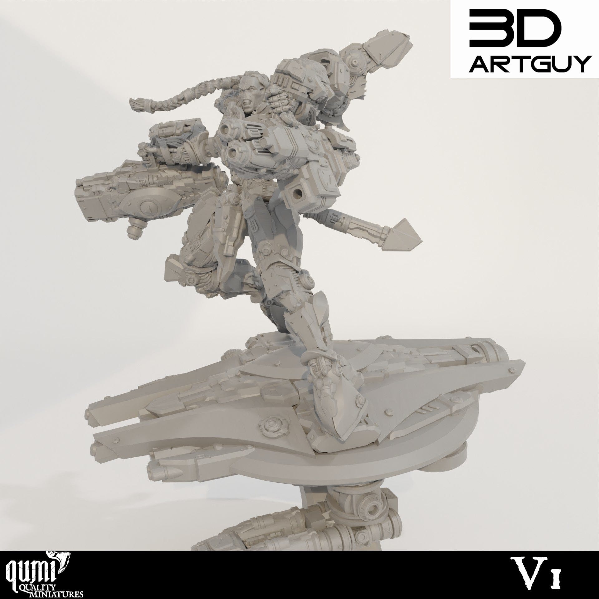 Tabletop RPG Miniature Shooty Alien - Qumi - 3D ArtGuy Quality Miniatures - Qumi Wargaming Mini Model Figure