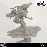Human Shooter Tabletop Miniature - Shooty Alien by Qumi, 3D printed resin tabletop miniature for RPGs, wargaming and painting