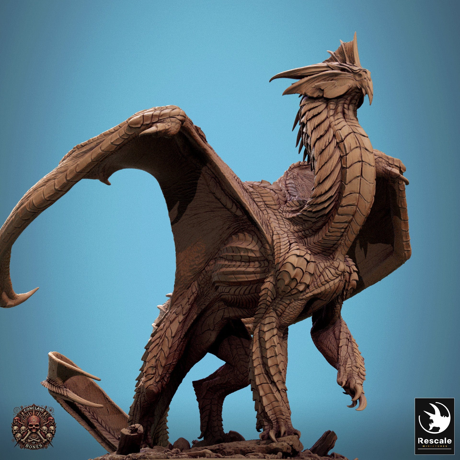 Tabletop RPG Miniature Silver Dragon - 32mm Qumi Rescale Miniatures Quality Miniatures - Qumi Wargaming Mini Model Figure