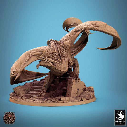 Tabletop RPG Miniature Silver Dragon - 32mm Qumi Rescale Miniatures Quality Miniatures - Qumi Wargaming Mini Model Figure