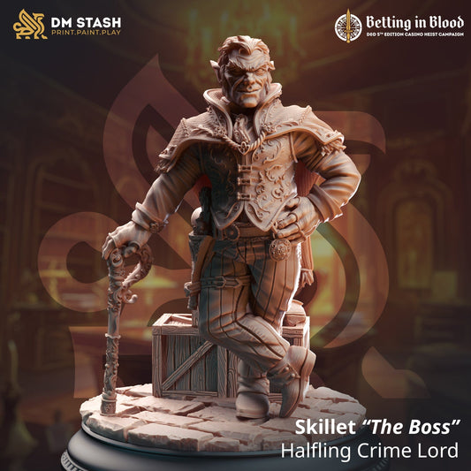 Tabletop RPG Miniature Skillet - 32mm 75mm Qumi DM Stash Quality Miniatures - Qumi Wargaming Mini Model Figure