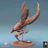 Close-up front view of the Skycutter creature with its rider visible above.