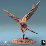 Rear-angled view of the insectoid creature displaying its curved tail and wing span.