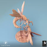 High angle view of the assembled Skycutter creature miniature showing base detail and wingspan scale.