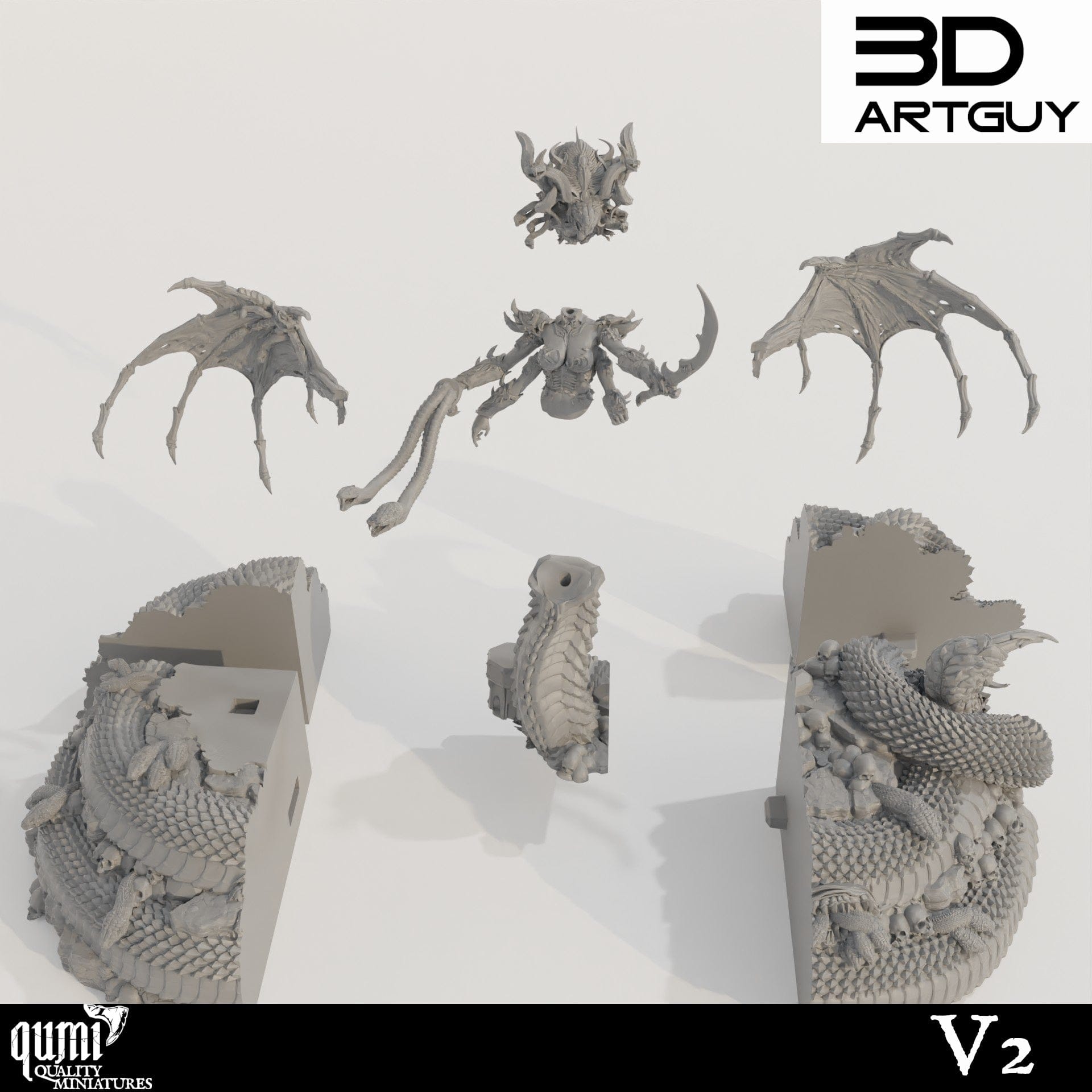 Tabletop RPG Miniature Snake Queen Monster - Qumi Quality Miniatures - Qumi Wargaming Mini Model Figure