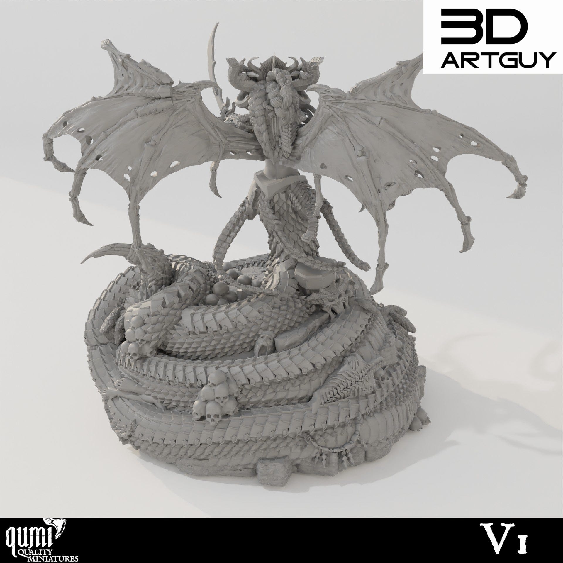 Tabletop RPG Miniature Snake Queen Monster - Qumi Quality Miniatures - Qumi Wargaming Mini Model Figure