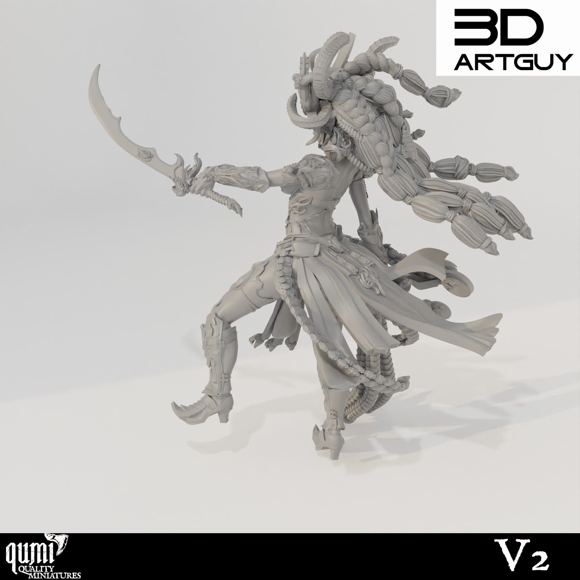 Tabletop RPG Miniature Snake Queen - Qumi Quality Miniatures - Qumi Wargaming Mini Model Figure
