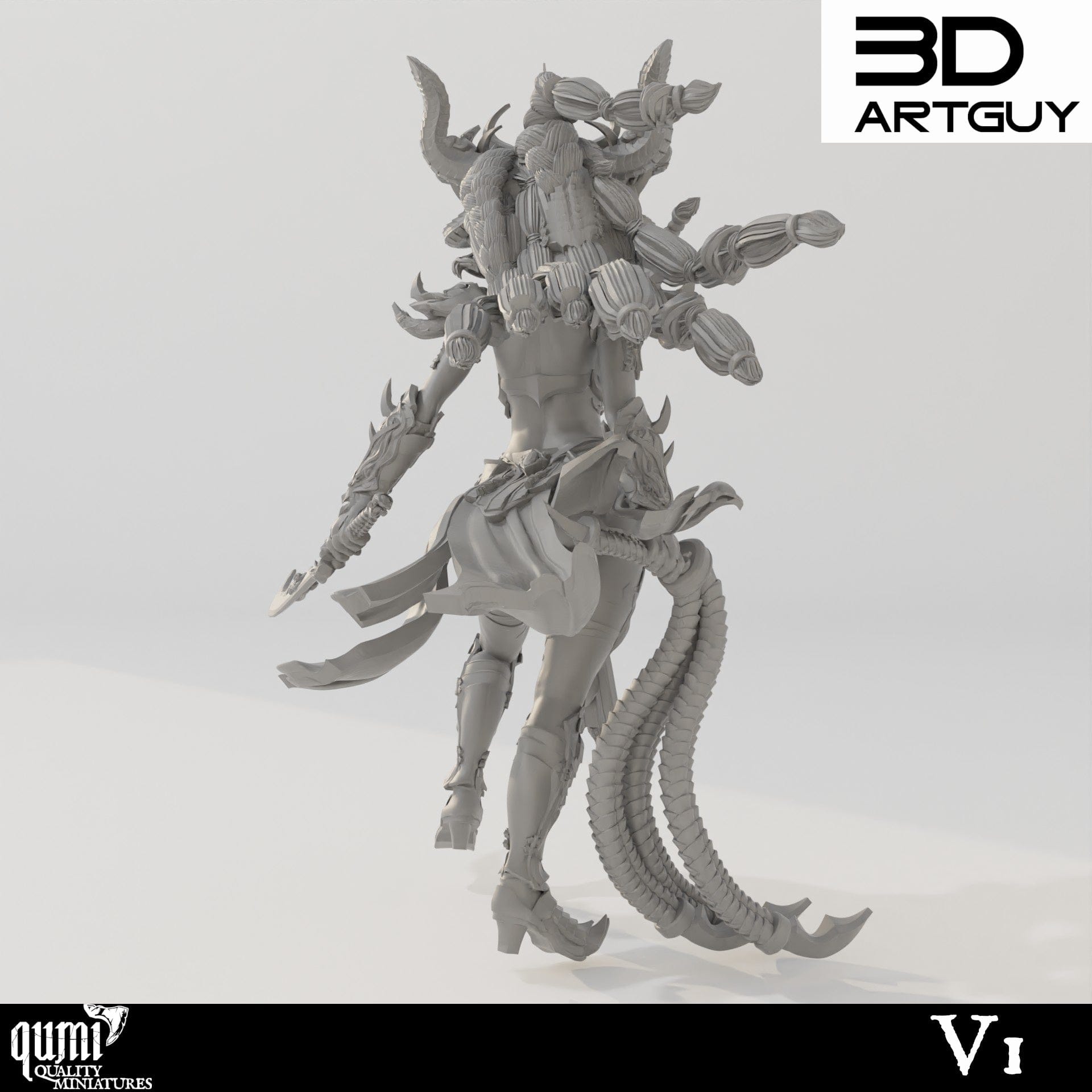 Tabletop RPG Miniature Snake Queen - Qumi Quality Miniatures - Qumi Wargaming Mini Model Figure