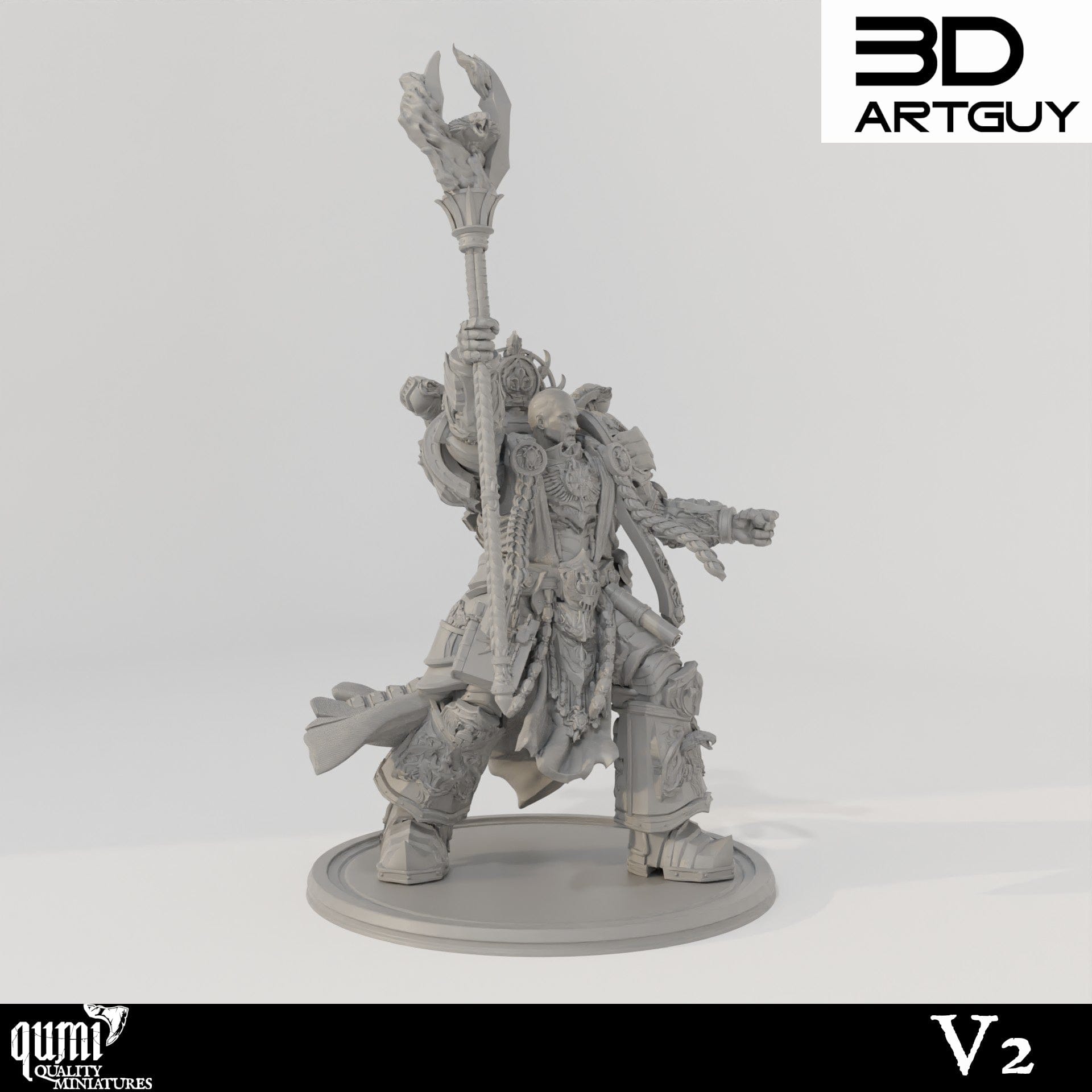 Tabletop RPG Miniature Sorcerer Qumi - 3D ArtGuy Quality Miniatures - Qumi Wargaming Mini Model Figure
