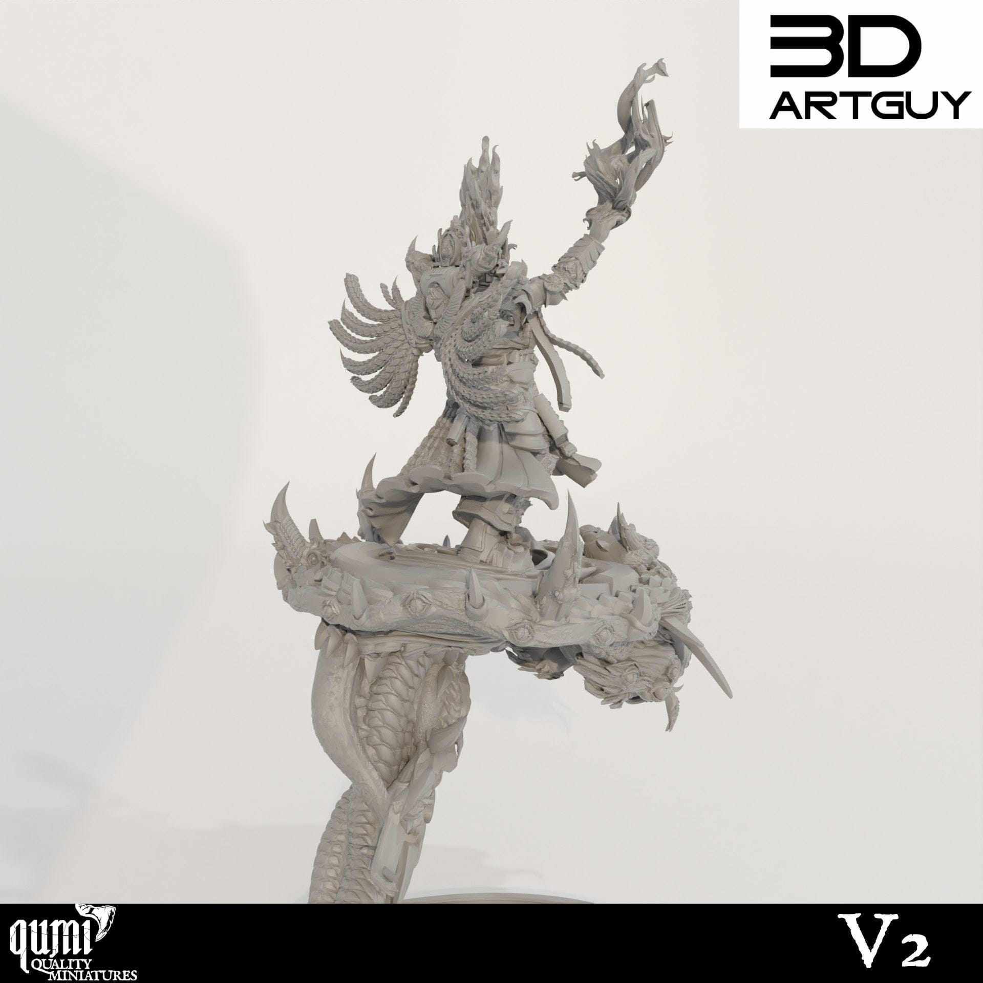 Tabletop RPG Miniature Sorcerer Supreme Qumi - 3D ArtGuy Quality Miniatures - Qumi Wargaming Mini Model Figure