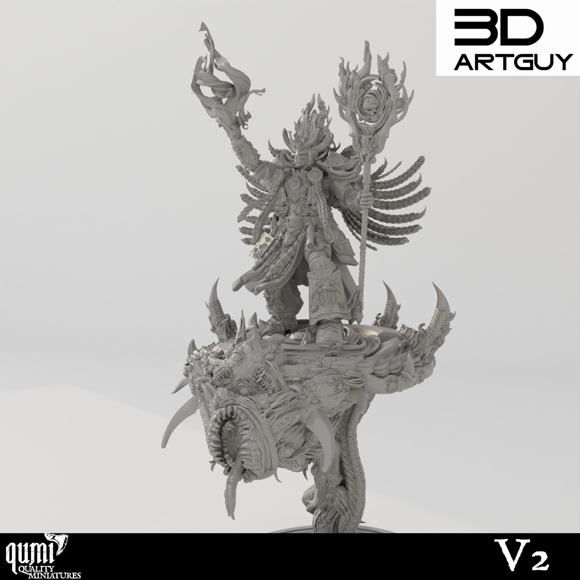 Tabletop RPG Miniature Sorcerer Supreme Qumi - 3D ArtGuy Quality Miniatures - Qumi Wargaming Mini Model Figure