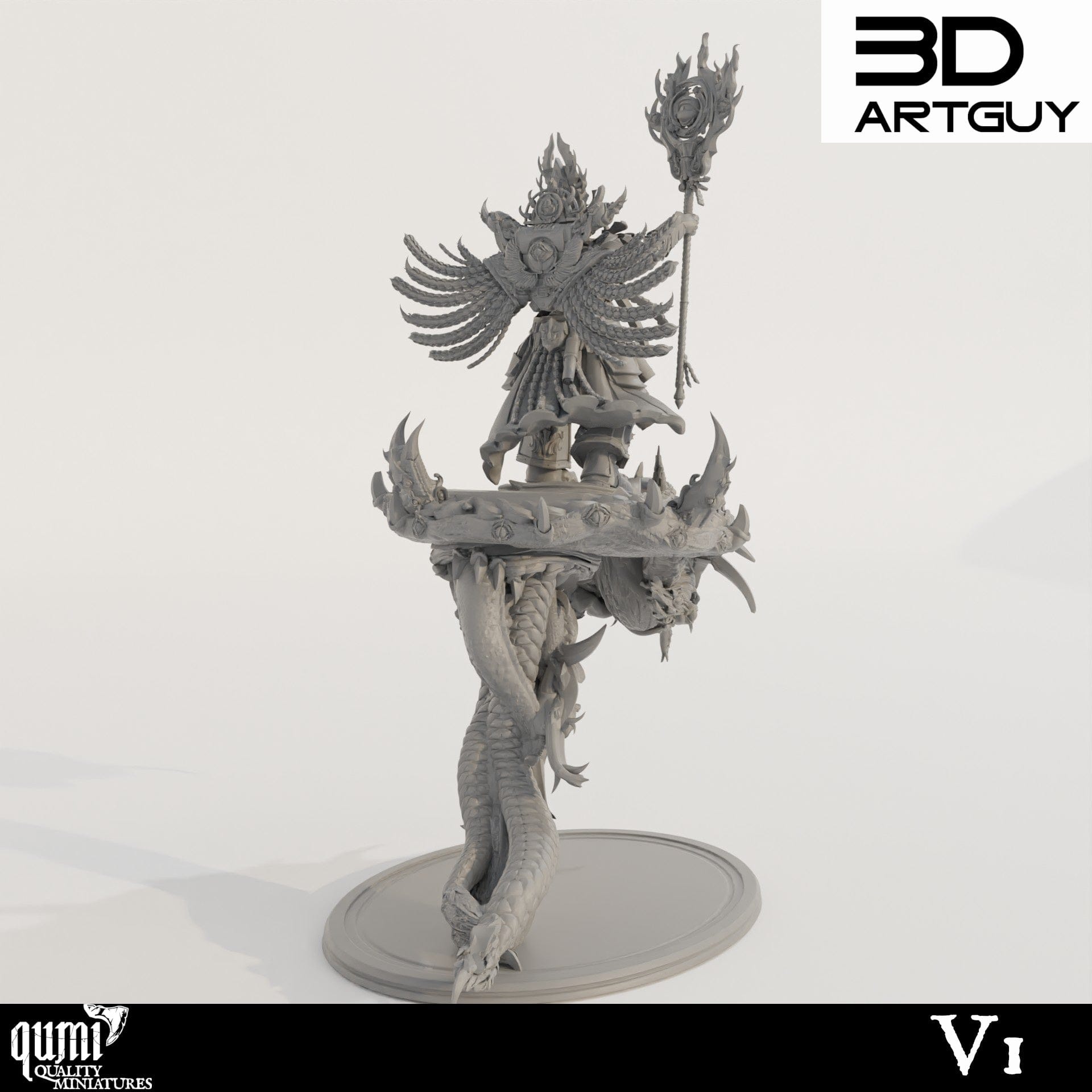Tabletop RPG Miniature Sorcerer Supreme Qumi - 3D ArtGuy Quality Miniatures - Qumi Wargaming Mini Model Figure