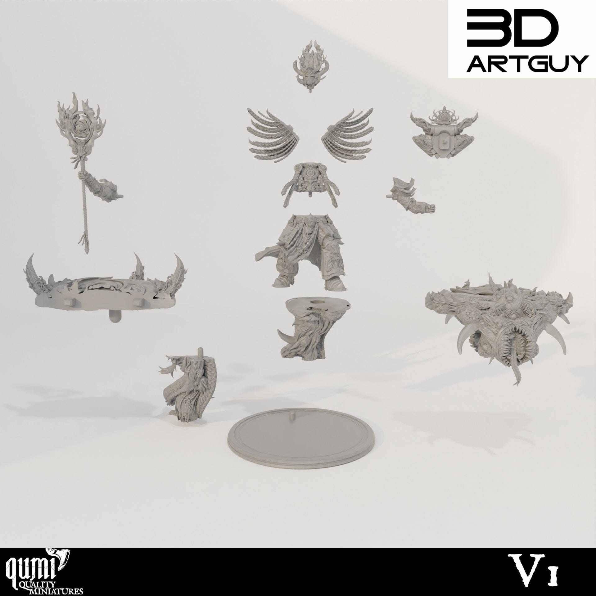Tabletop RPG Miniature Sorcerer Supreme Qumi - 3D ArtGuy Quality Miniatures - Qumi Wargaming Mini Model Figure